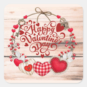 Valentine Greetings  Square Sticker