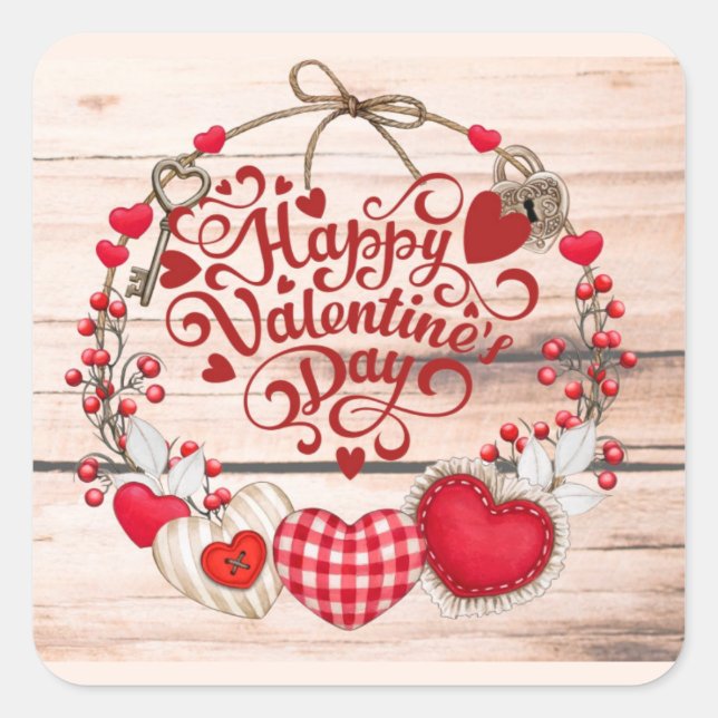 Valentine Greetings  Square Sticker (Front)