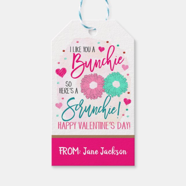 Valentine Hair Scrunchies Gift Tag (Front)