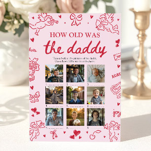 Valentine Hand Drawn How Old Was The Daddy Game Invitation