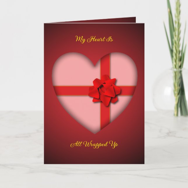 Valentine Heart Airbrushed Folded Greeting Card (Front)