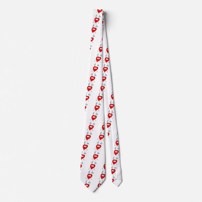Valentine Heart Character Cute Hearts Tie (Front)