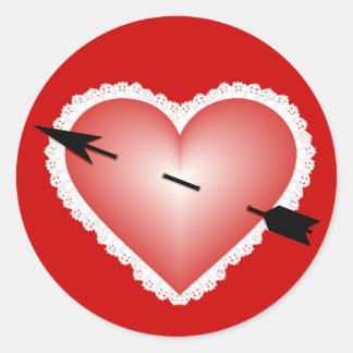 Valentine Heart Classic Round Sticker
