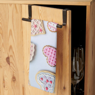 Valentine Heart Cookies Kitchen Towel