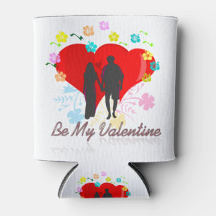 Valentine Heart Couple Love Marriage Celebration Can Cooler
