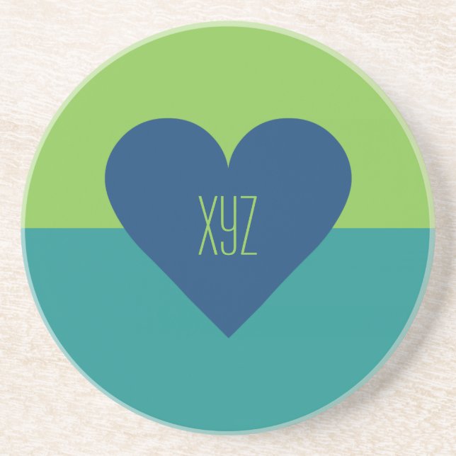 Valentine Heart custom monogram coaster (Front)