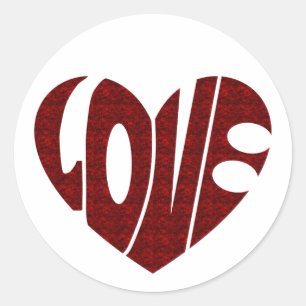  Valentine Heart design, Retro Love design  Classic Round Sticker