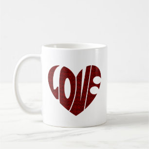 Valentine Heart design, Retro Love design Coffee Mug