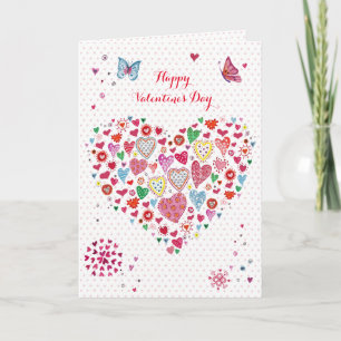 Valentine Heart Hearts Dots   Greeting Card