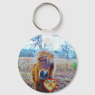 Valentine Heart Horse Keychain
