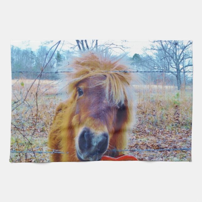 Valentine Heart  Horse Kitchen Towel (Horizontal)