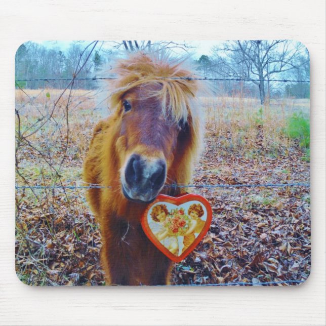 Valentine Heart  Horse Mouse Pad (Front)