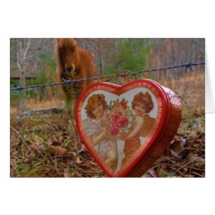 Valentine Heart Miniature Brown Horse