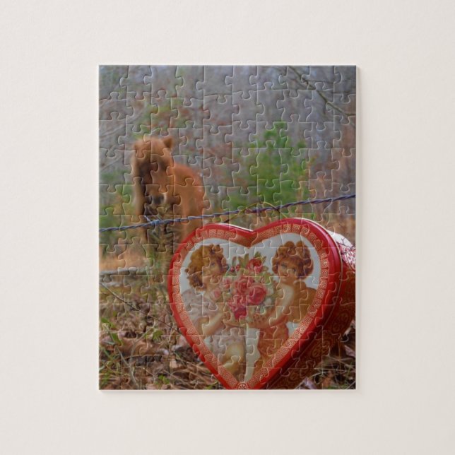Valentine Heart  Miniature brown Horse Jigsaw Puzzle (Vertical)