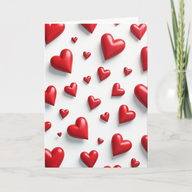 Valentine Heart Pattern Card (Front)