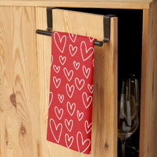 VALENTINE HEART Pattern Kitchen Towel