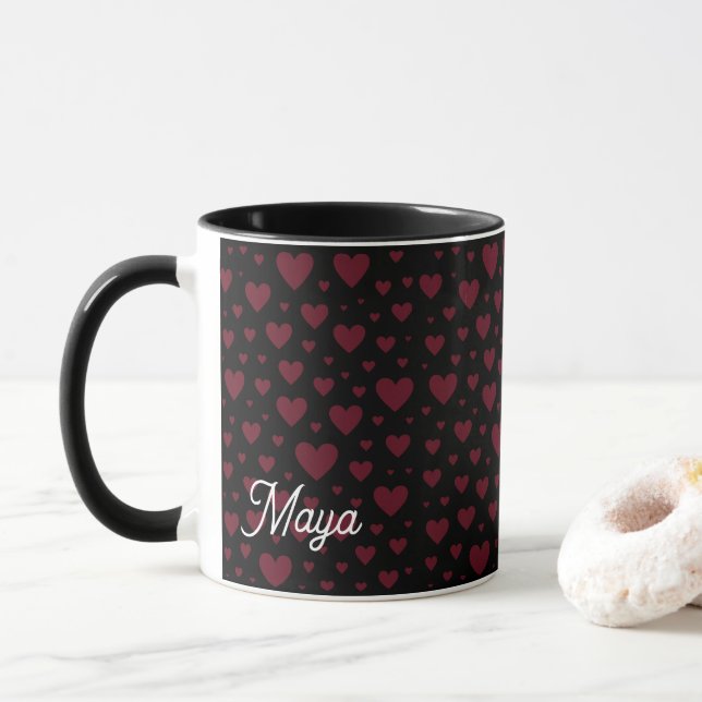 Valentine Heart Pattern Mug (With Donut)