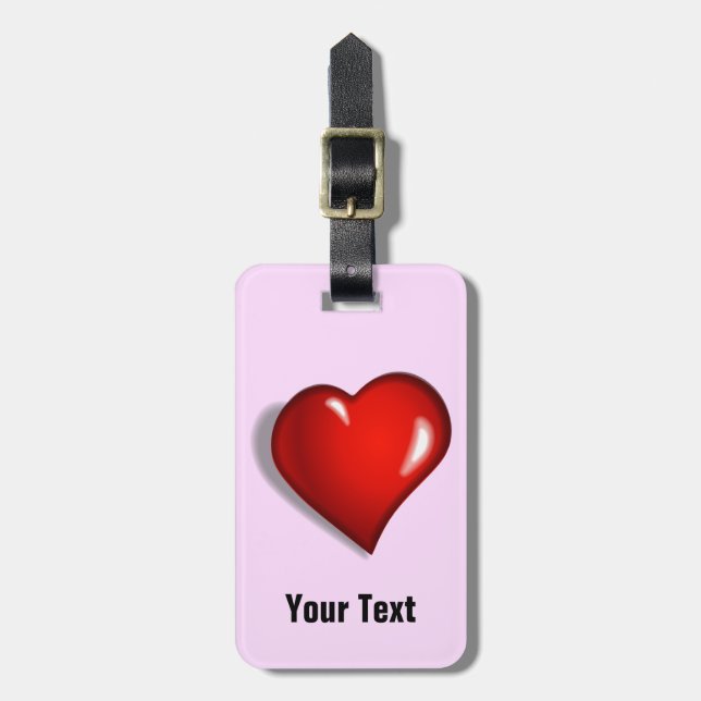 Valentine Heart Personalized Luggage Tags (Front Vertical)