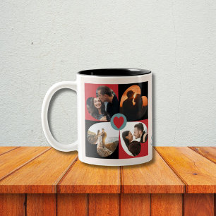 Valentine heart photo collage Mug