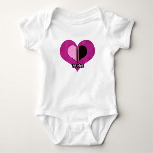 Valentine Heart Pink and Black Be Mine Baby Bodysuit