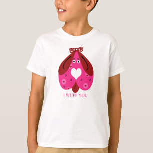 Valentine Heart Pink Dog T-Shirt