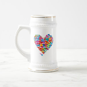 Valentine Heart Shape Watercolor Design-57393 Beer Stein