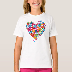 Valentine Heart Shape Watercolor Design-57393 Pape T-Shirt