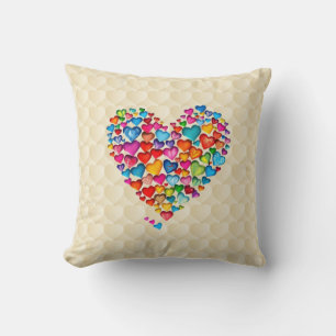 Valentine Heart Shape Watercolor Design-57393 Throw Pillow