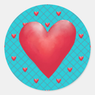 Valentine Heart Sticker, You Customize Classic Round Sticker