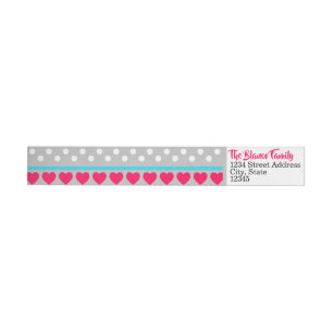 Valentine Hearts And Circles Wrap Around Label