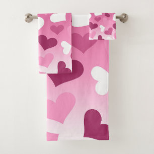 Valentine Hearts Bath Towel Set