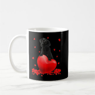 Valentine Hearts Black Labrador Dog Tee Coffee Mug