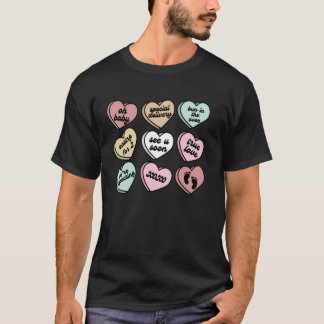 Valentine Hearts Candy Pregnancy Announcement Baby T-Shirt
