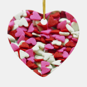 Valentine Hearts Ceramic Ornament
