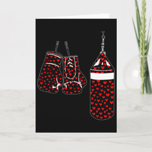 Valentine Hearts Cute Boxing Player Shape Matching Card
