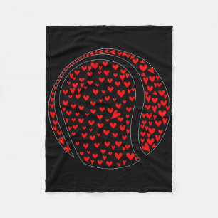 Valentine Hearts Cute Tennis Player Shape Matching Fleece Blanket