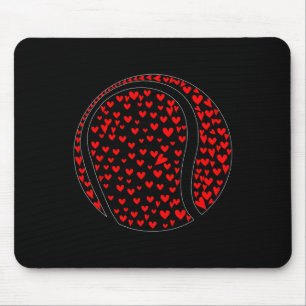 Valentine Hearts Cute Tennis Player Shape Matching Mouse Pad