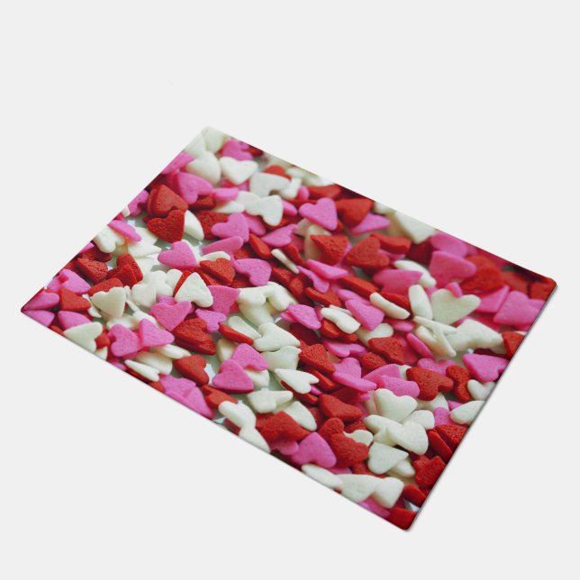 Valentine Hearts Doormat (Angled)