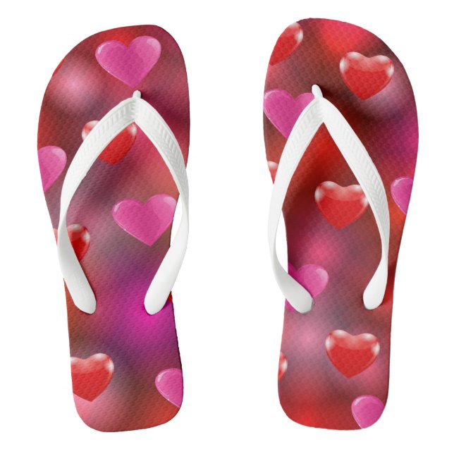 Valentine Hearts Flip Flops (Footbed)
