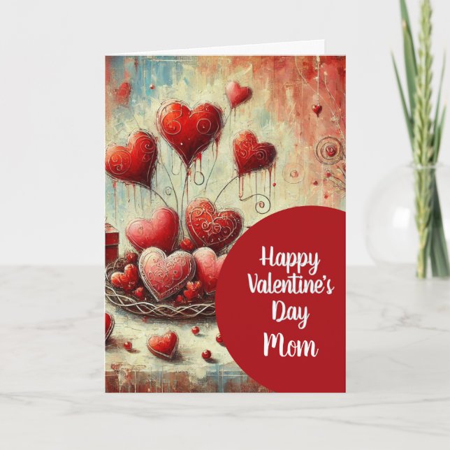 Valentine Hearts for Mom Carte de voeux de vacance (Devant)