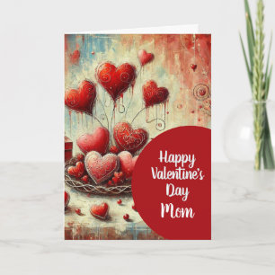 Valentine Hearts for Mom  Holiday Greeting  Card