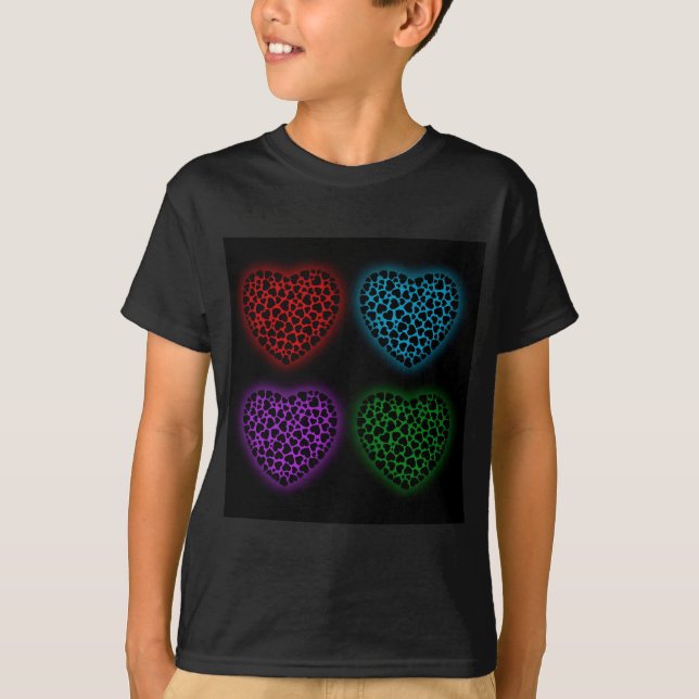 Valentine hearts glowing in the dark T-Shirt (Front)