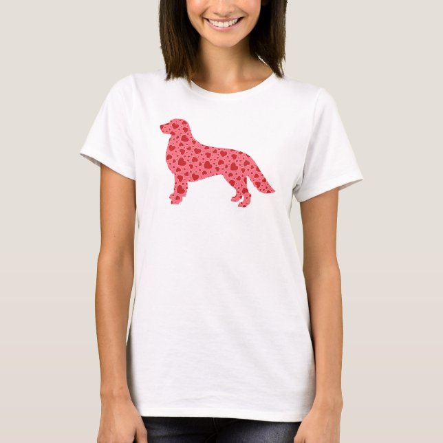 Valentine Hearts Golden Retriever T-Shirt (Front)