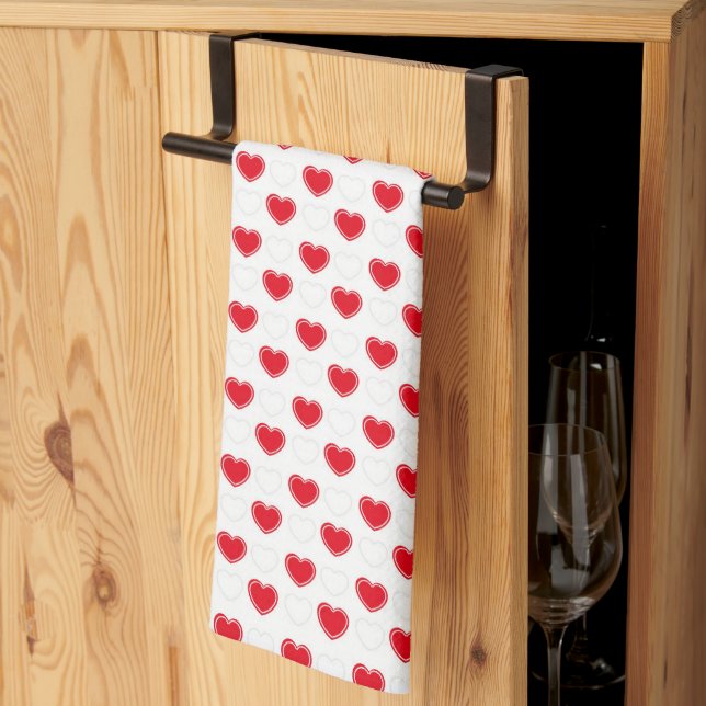 Valentine Hearts  Kitchen Towel (Thirds Fold)
