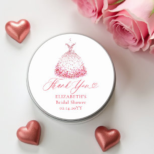 Valentine Hearts Love Garden Dress Bridal Shower Classic Round Sticker