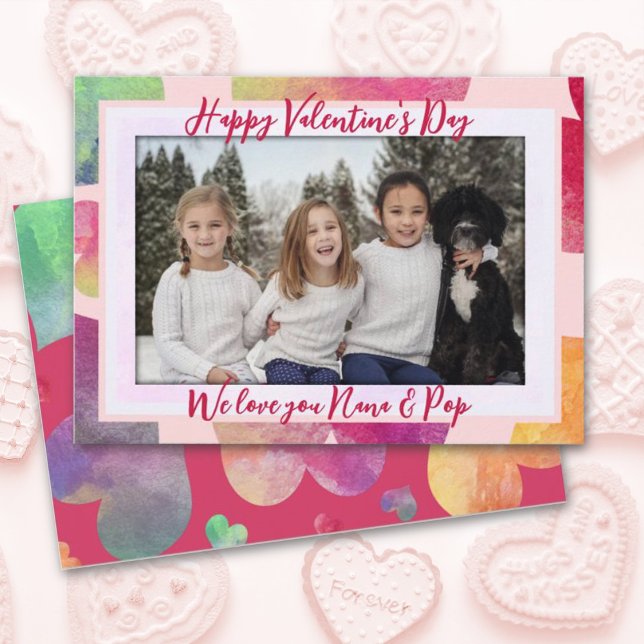 Valentine Hearts Love You Grandparents Flat Card (Creator Uploaded)