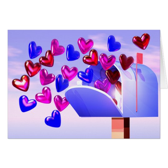 Valentine Hearts Mailbox Card