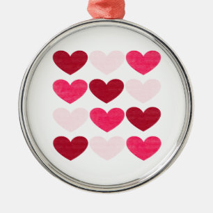 Valentine hearts metal ornament