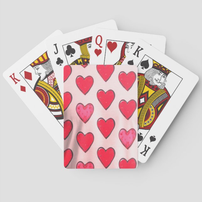 Valentine Hearts on Deck of Classic Playing Cards (Back)