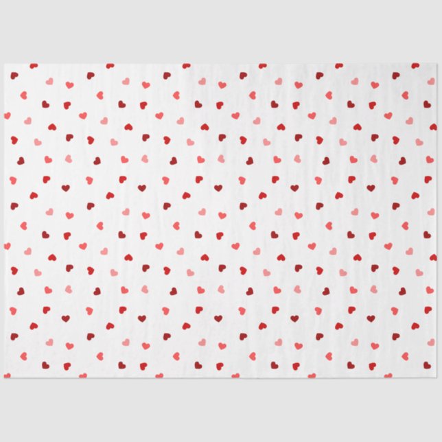 Valentine Hearts on White Tissue Paper (Front)